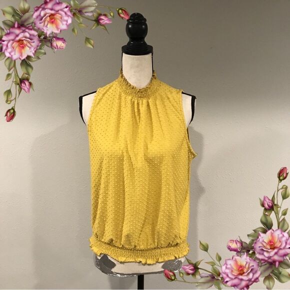 Anthropology W5 sleeveless mustard color high neck top - Picture 1 of 11